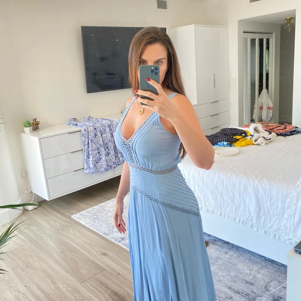 Reiss Light Blue Midi Dress - Picture 5 of 5